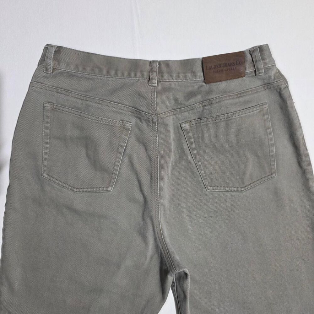 VTG Lauren Jeans Co. RL Taupe 100% Cotton High Rise Straight Jeans Size 14 - Picture 8 of 8